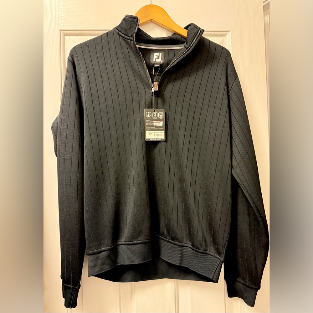 FOOTJOY DROP NEEDLE HALF ZIP GATHERED BOTTOM